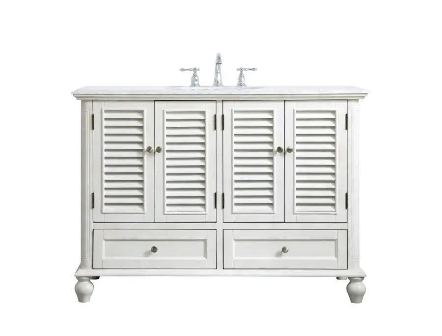 Rhodes 48" Single Bathroom Vanity in Antique White