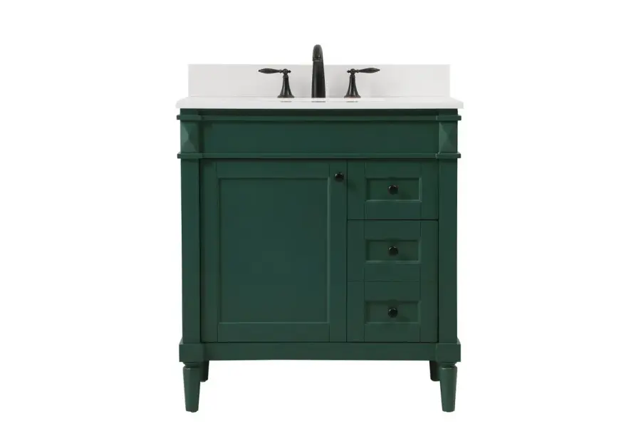 Bennett 32" Single Bathroom Vanity in Green