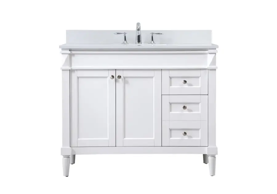 Bennett 42" Single Bathroom Vanity in White