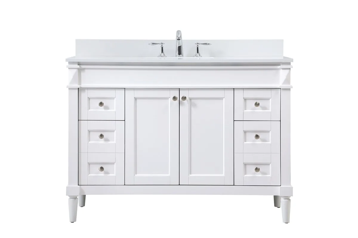 Bennett Single Bathroom Vanity in white