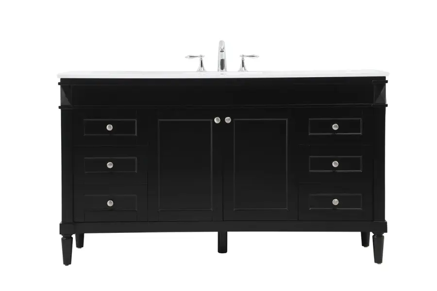 Bennett 60" Single Bathroom Vanity in Black