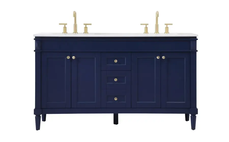 Bennett 60" Double Bathroom Vanity in Blue