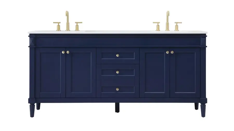 Bennett 72" Double Bathroom Vanity in Blue