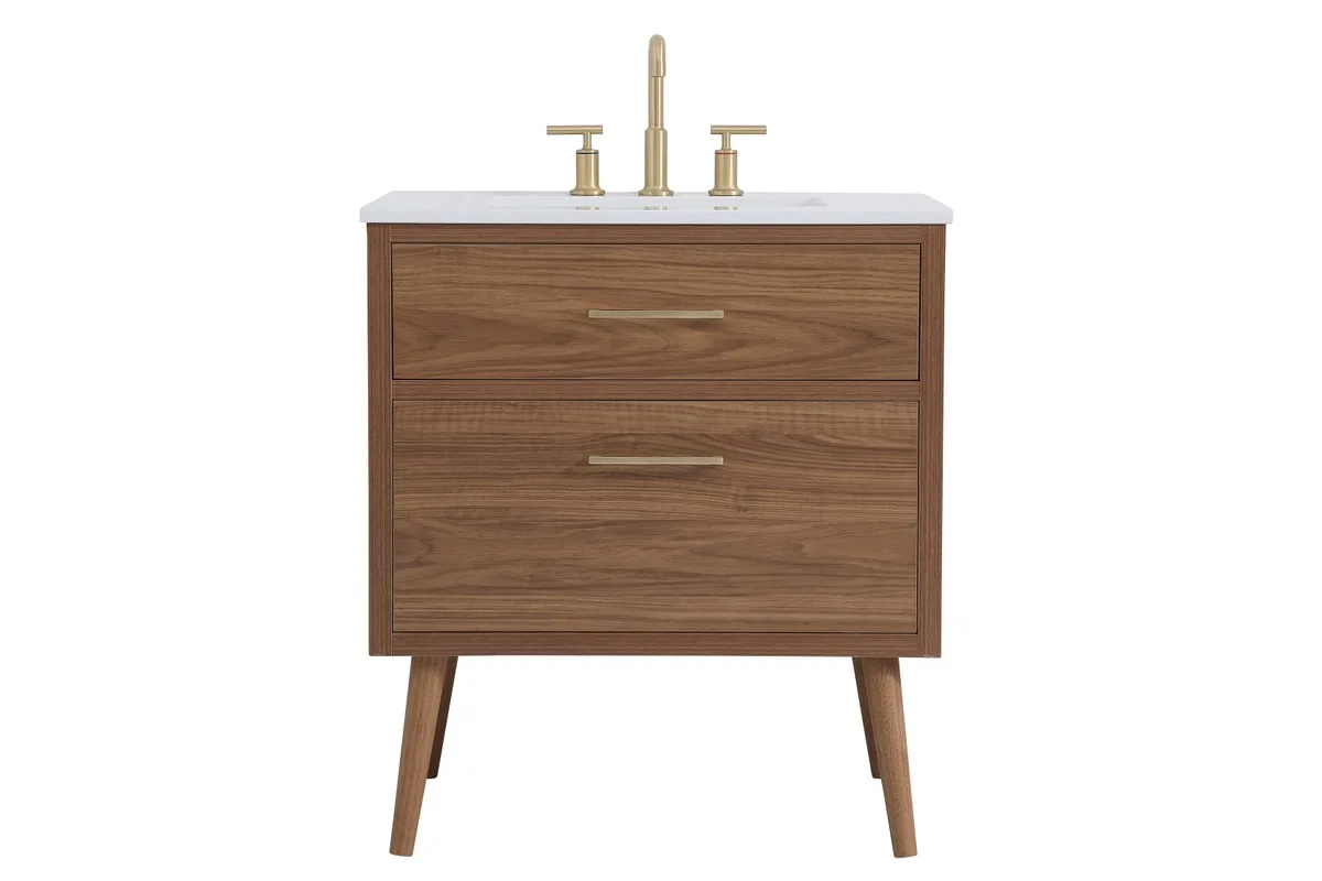 Boise 30" Bathroom Vanity in Walnut Brown
