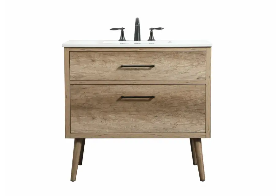 Boise 36" Single Bathroom Vanity in Natural Oak