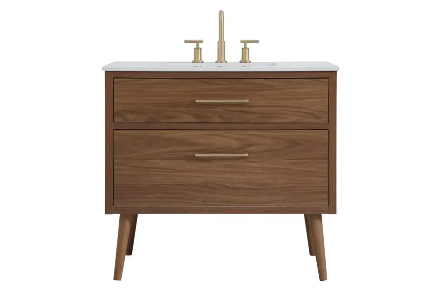Boise 36" Bathroom Vanity in Walnut Brown