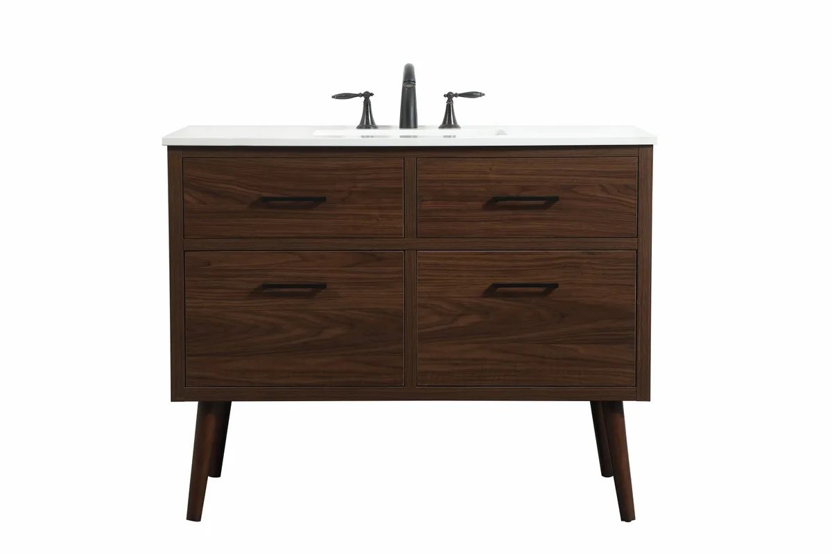 Boise Single Bathroom Vanity in Walnut