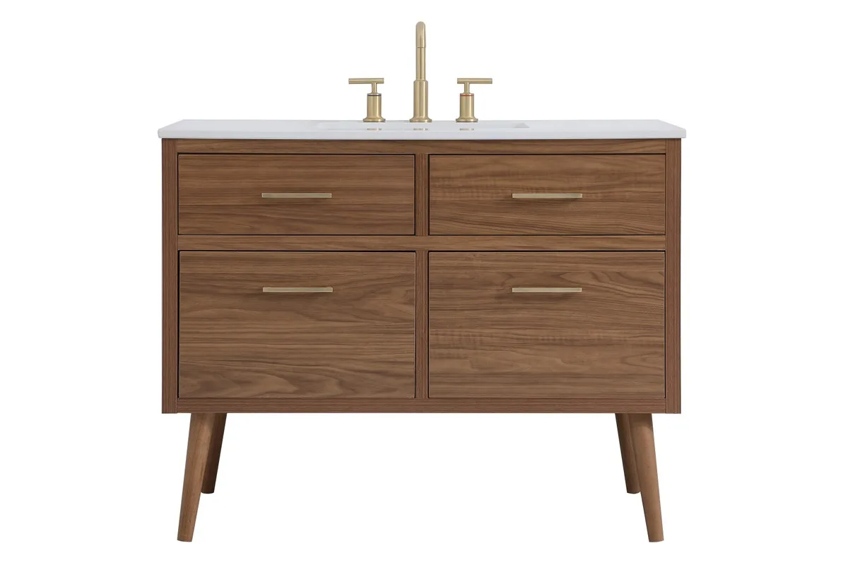 Boise Bathroom Vanity Set in Walnut Brown