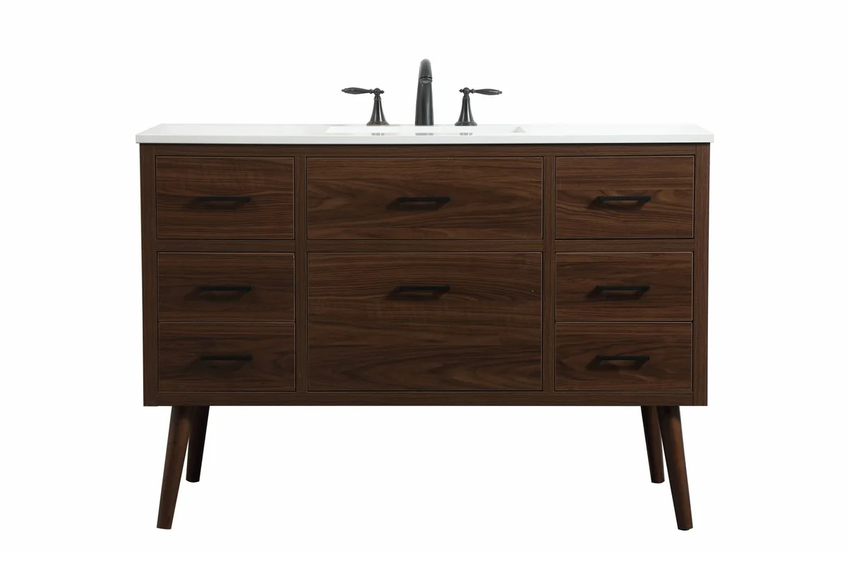 Boise Single Bathroom Vanity in Walnut