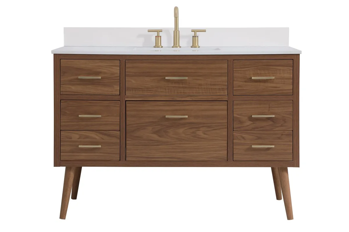 Boise 48" Bathroom Vanity in Walnut Brown