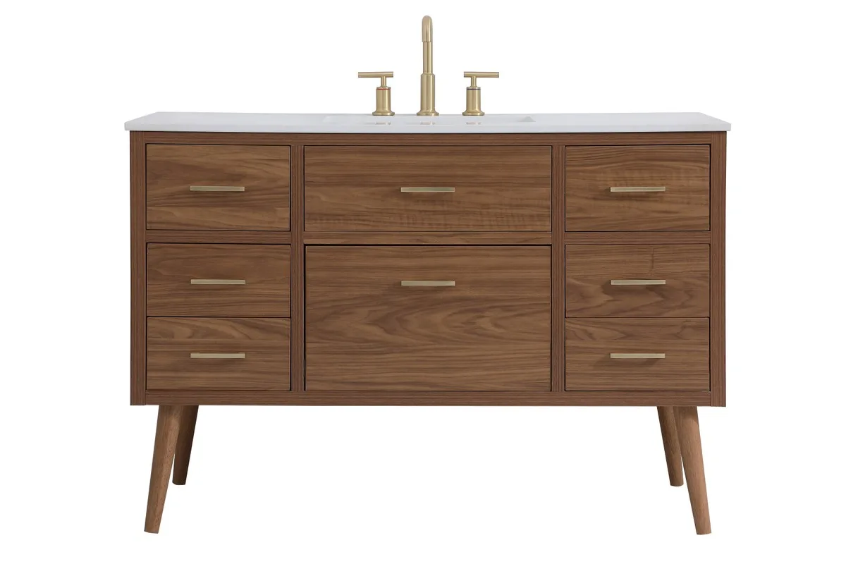 Boise Bathroom Vanity Set in Walnut Brown