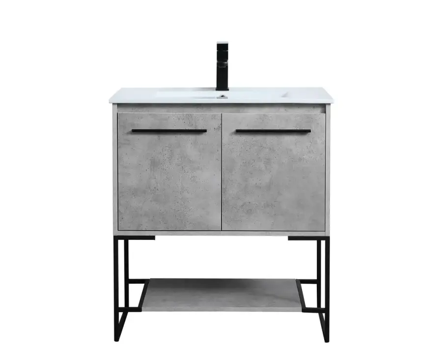 Gerard 30" Single Bathroom Vanity in Concrete Grey