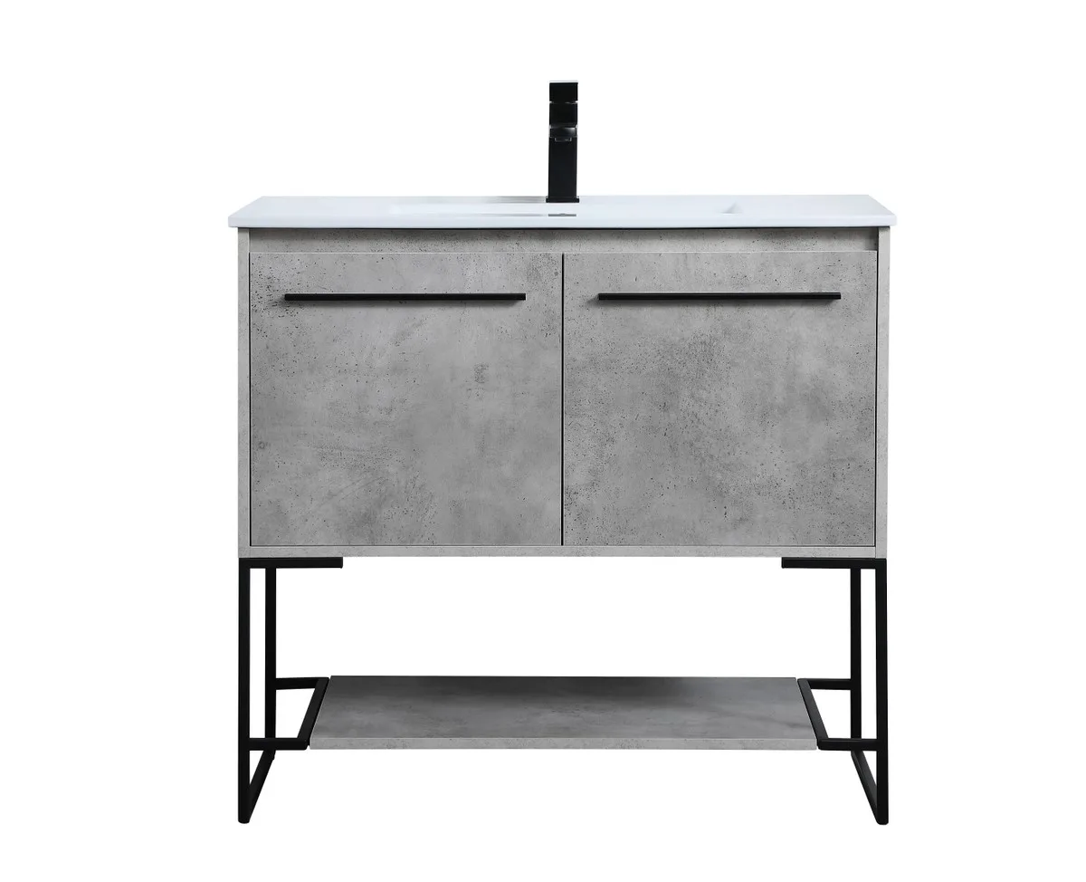 Gerard Single Bathroom Vanity in Concrete Grey