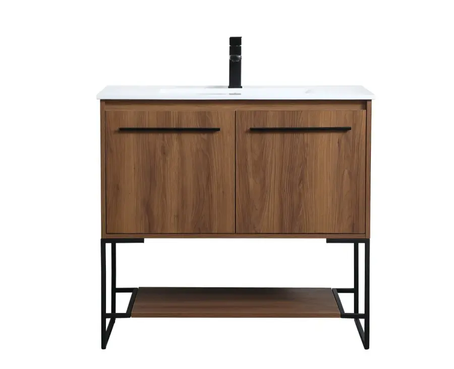 Gerard 36" Single Bathroom Vanity in Walnut Brown