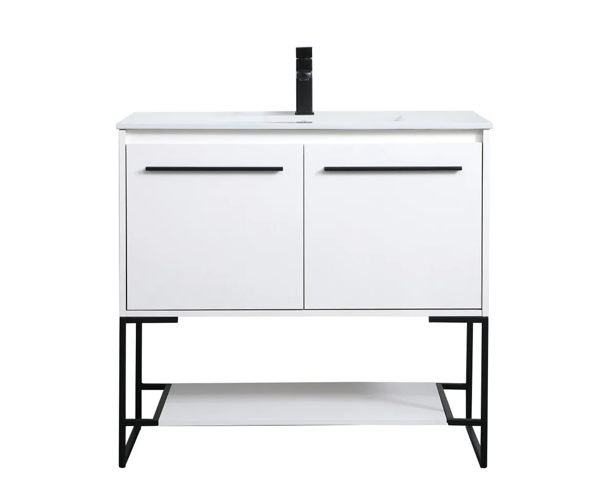 Gerard Single Bathroom Vanity in White