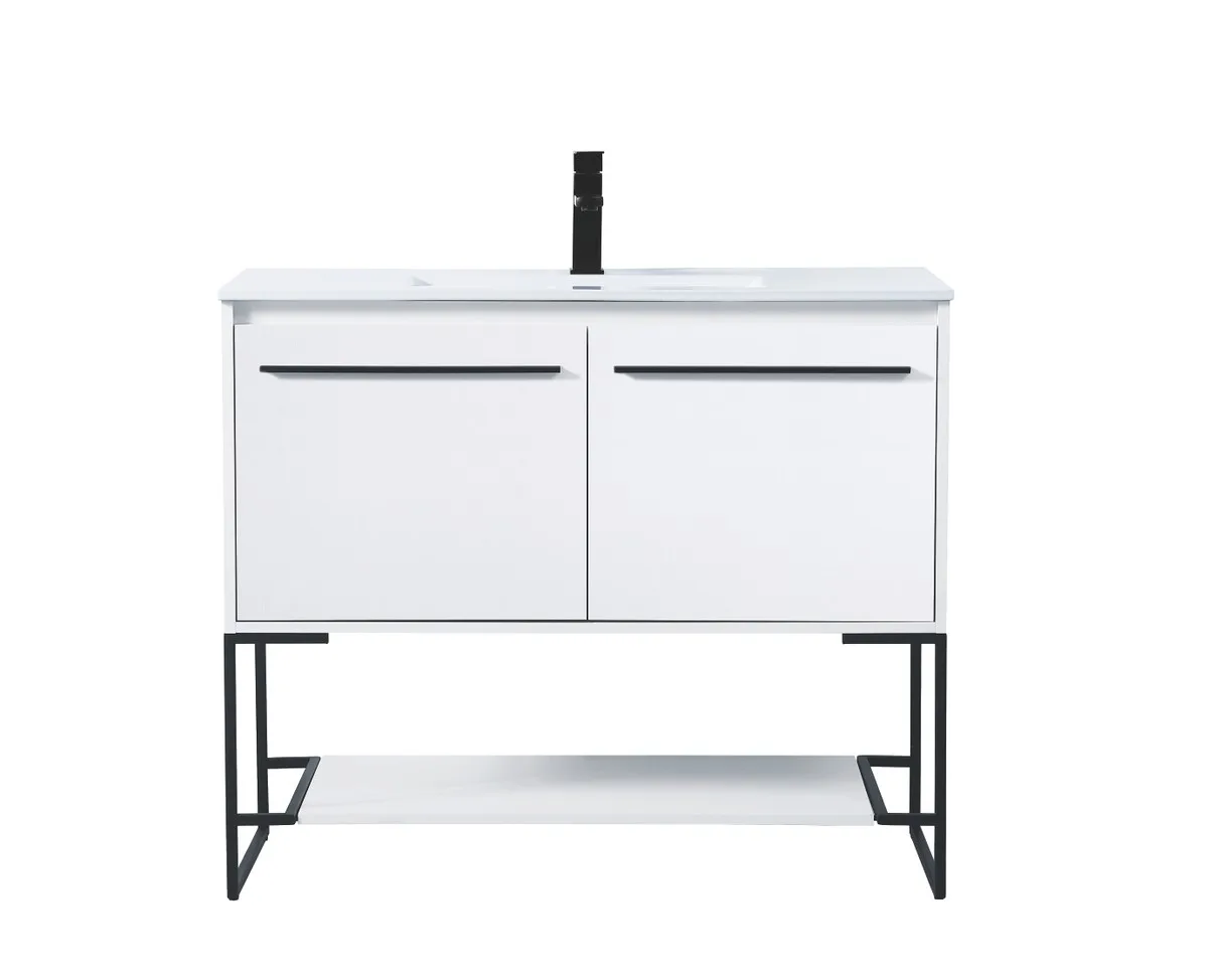 Gerard Single Bathroom Vanity in Concrete Grey