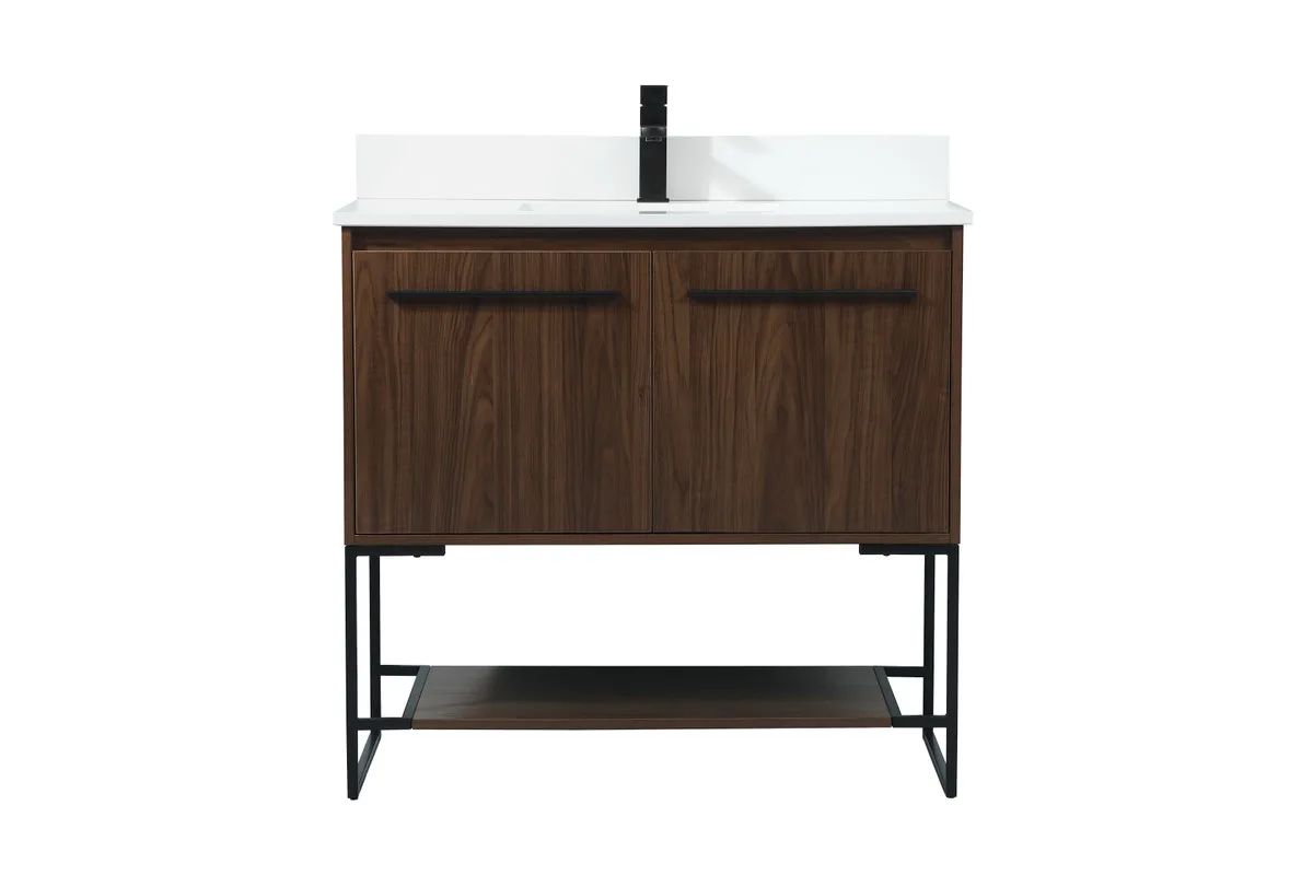 Sloane 36" Walnut Vanity Sink Set