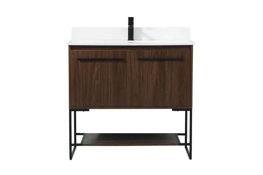 Sloane 36" Walnut Vanity Sink Set