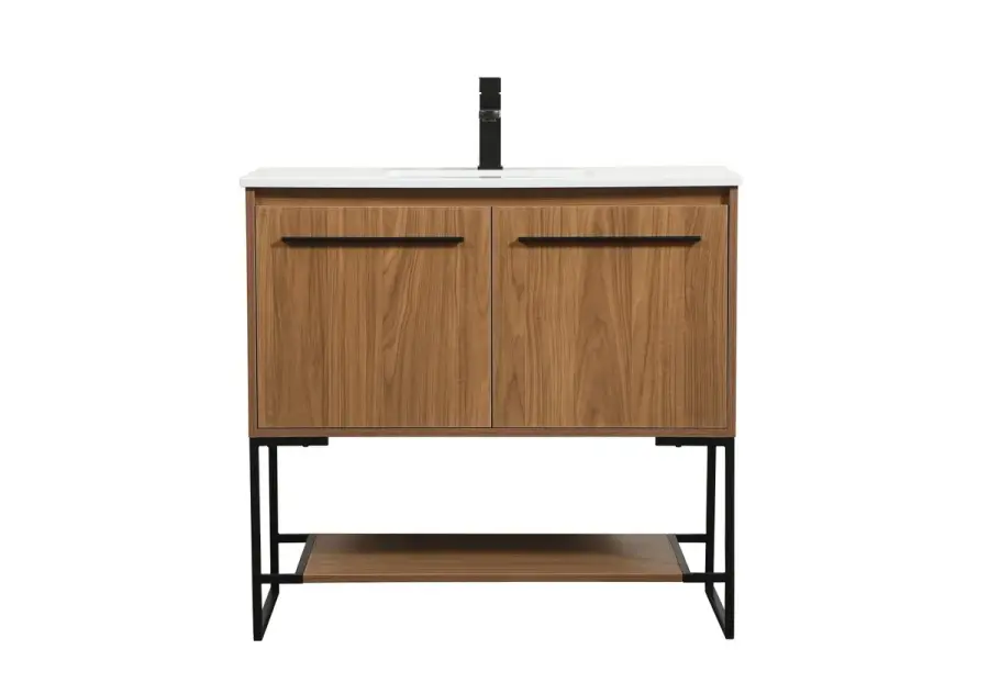Sloane 36" Single Bathroom Vanity in Walnut Brown