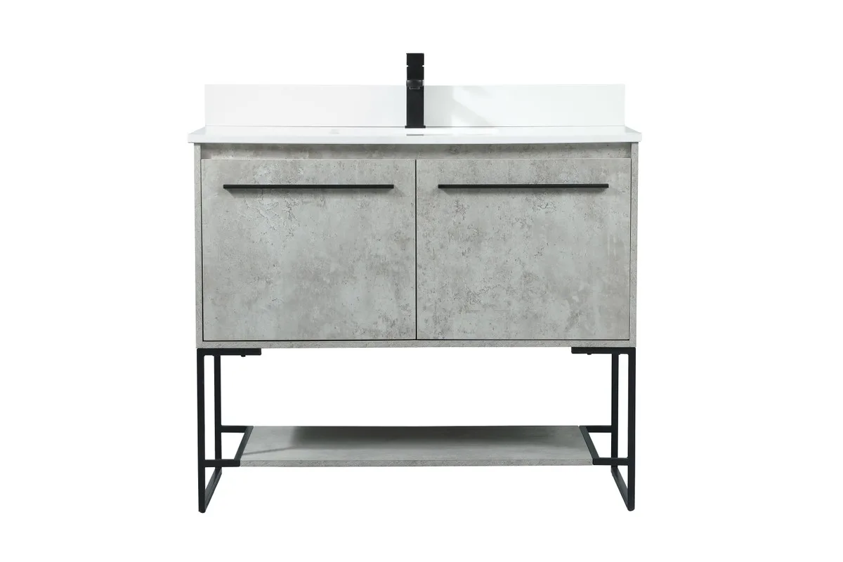 Sloane Vanity Sink Set in Concrete Grey
