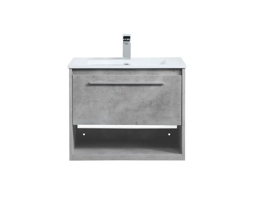 Kasper 24" Single Bathroom Floating Vanity in Concrete Grey