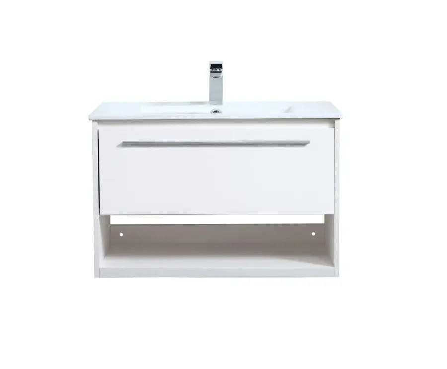 Kasper 30" Single Bathroom Floating Vanity in White
