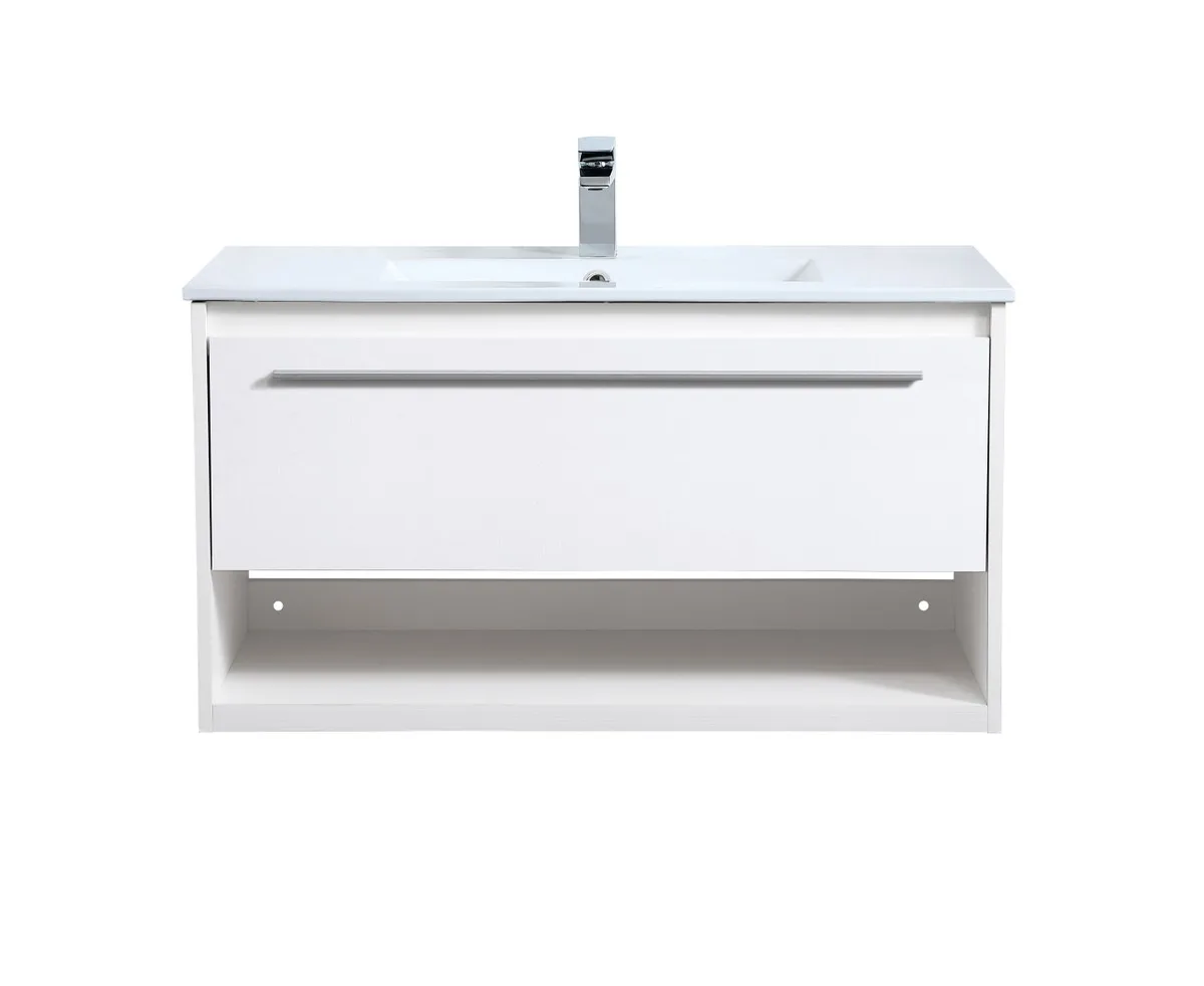 Kasper Single Bathroom Floating Vanity in White