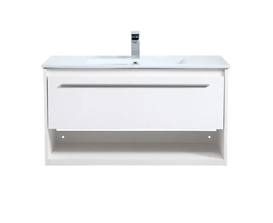 Kasper 36" Single Bathroom Floating Vanity in White