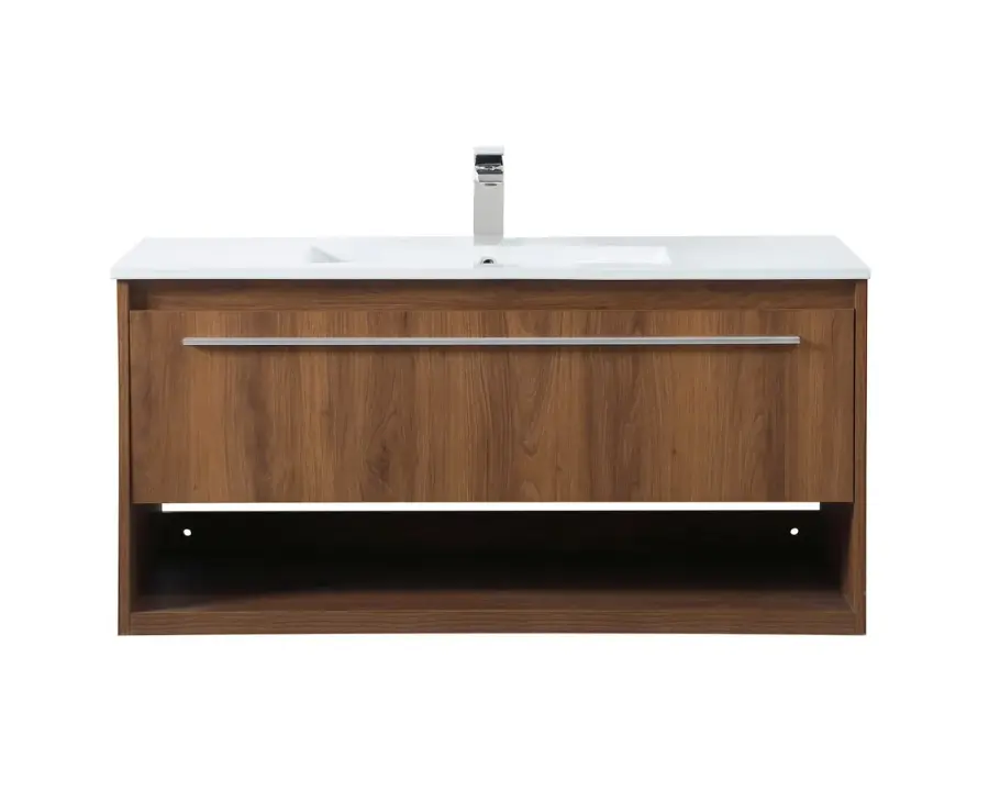 Kasper 40" Single Drawer Floating Bathroom Vanity