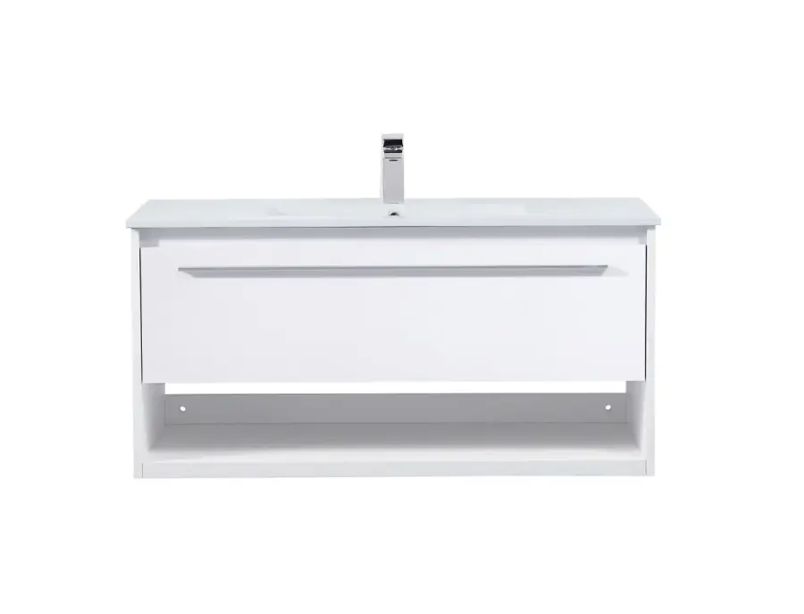 Kasper 40" Single Bathroom Floating Vanity in White