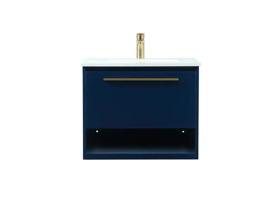 Roman 24" Floating Vanity with Sink in Blue