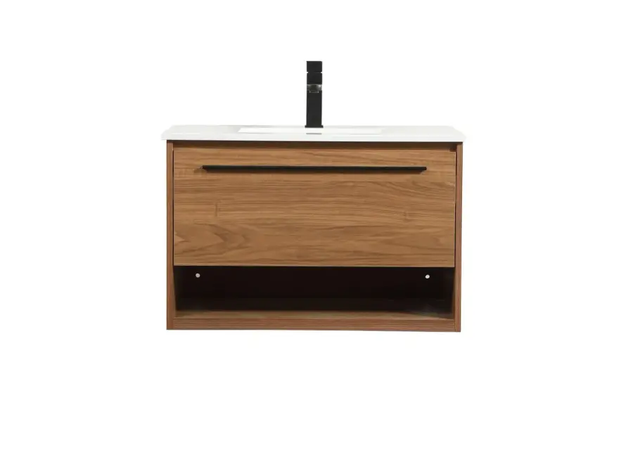 Roman 30" Single Bathroom Vanity in Walnut Brown