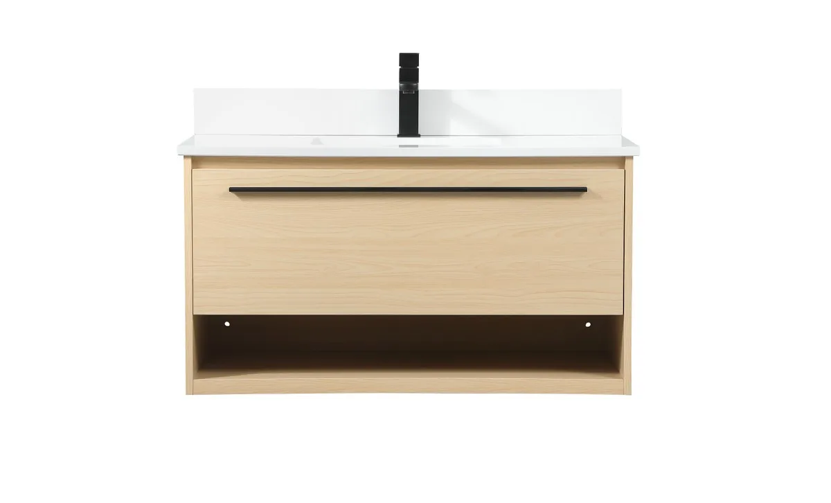Roman 36" Floating Vanity Set in Maple