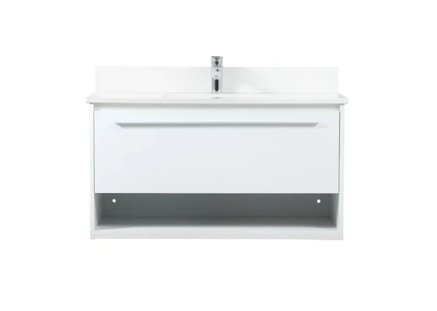 Roman 36" Floating Vanity Set in White