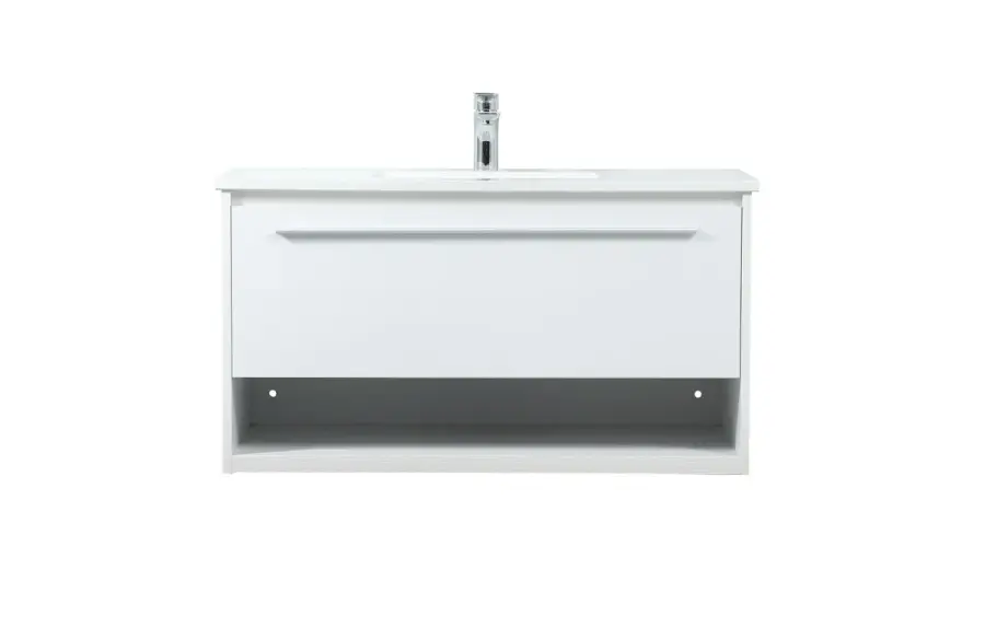 Roman 36" Floating Vanity Sink Set in White