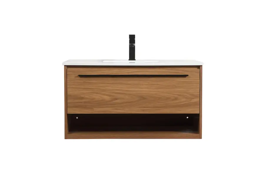 Roman 36" Single Bathroom Vanity in Walnut Brown