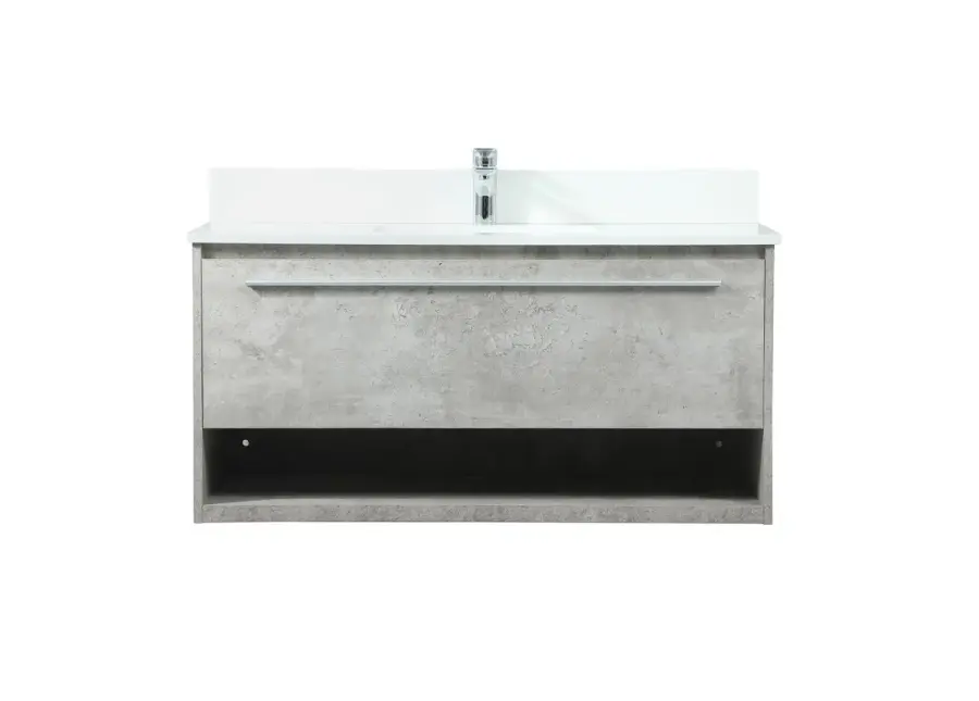 Roman 40" Floating Vanity Set in Concrete Grey
