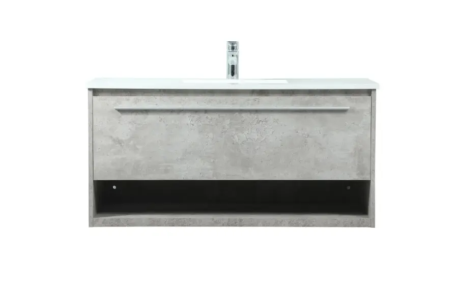 Roman 40" Floating Vanity with Sink in Concrete Grey