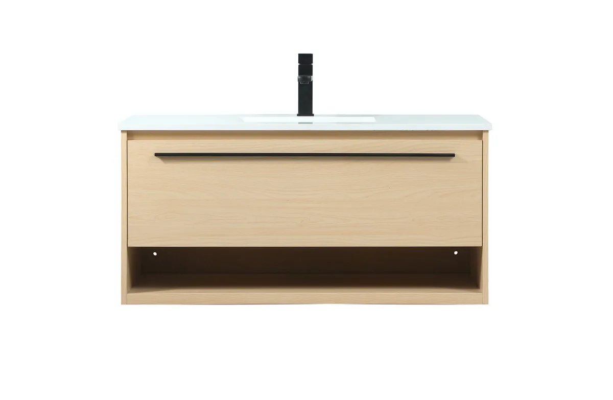 Roman 40" Floating Vanity Set in Maple