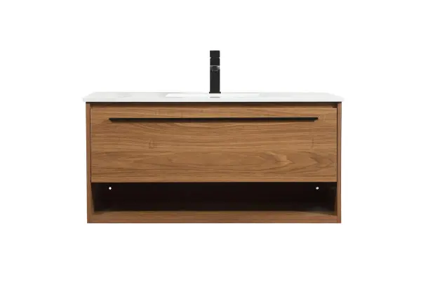 Roman 40" Single Bathroom Vanity in Walnut Brown