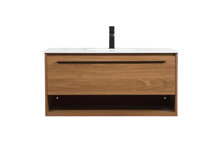 Roman 40" Single Bathroom Vanity in Walnut Brown