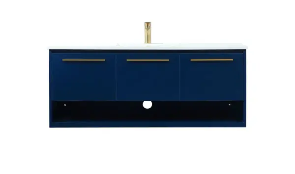 Roman 48" Floating Vanity Sink Set in Blue