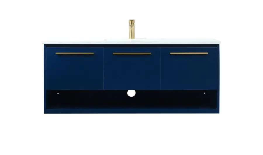 Roman 48" Floating Vanity Sink Set in Blue