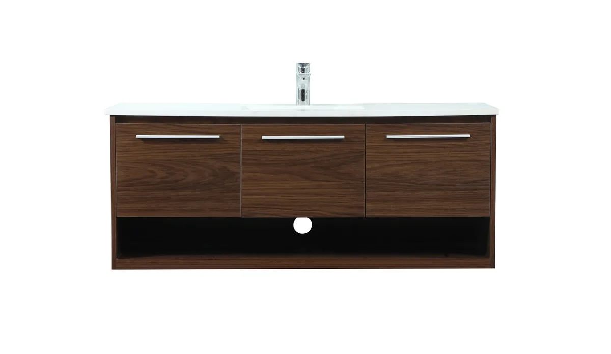 Roman Vanity Sink Set in Walnut