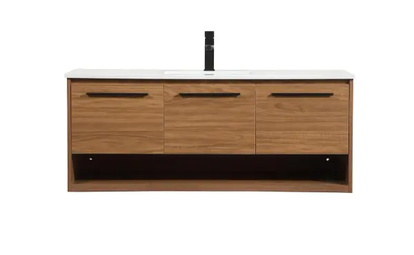 Roman 48" Single Bathroom Vanity in Walnut Brown