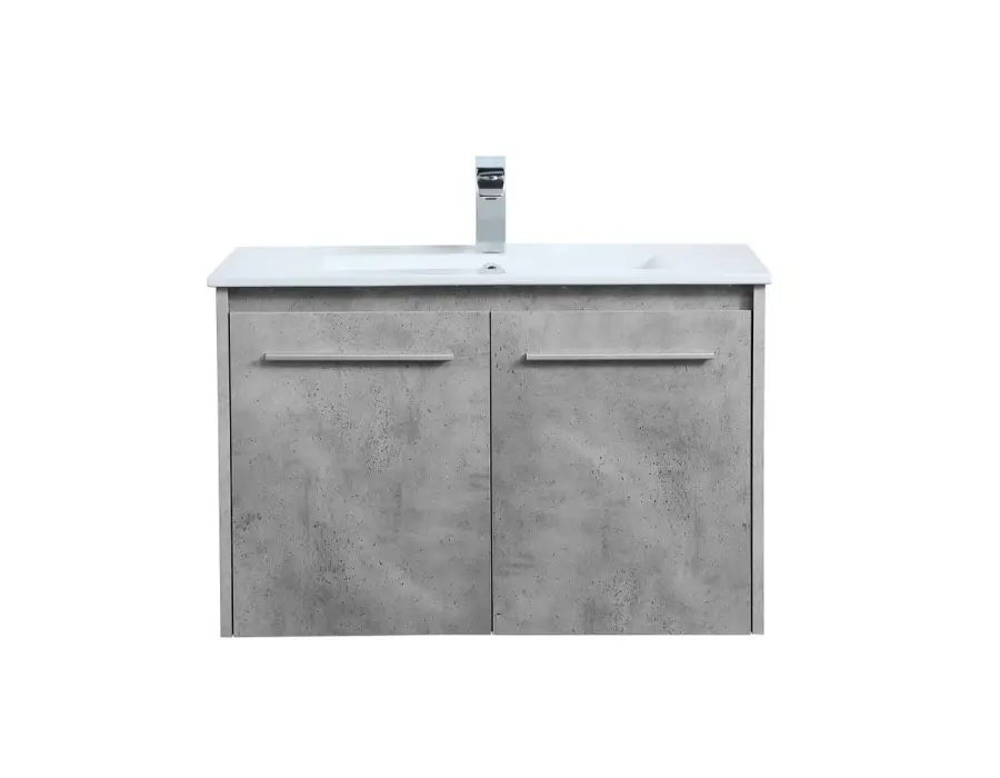 Rasina 30" Single Bathroom Floating Vanity in Concrete Grey