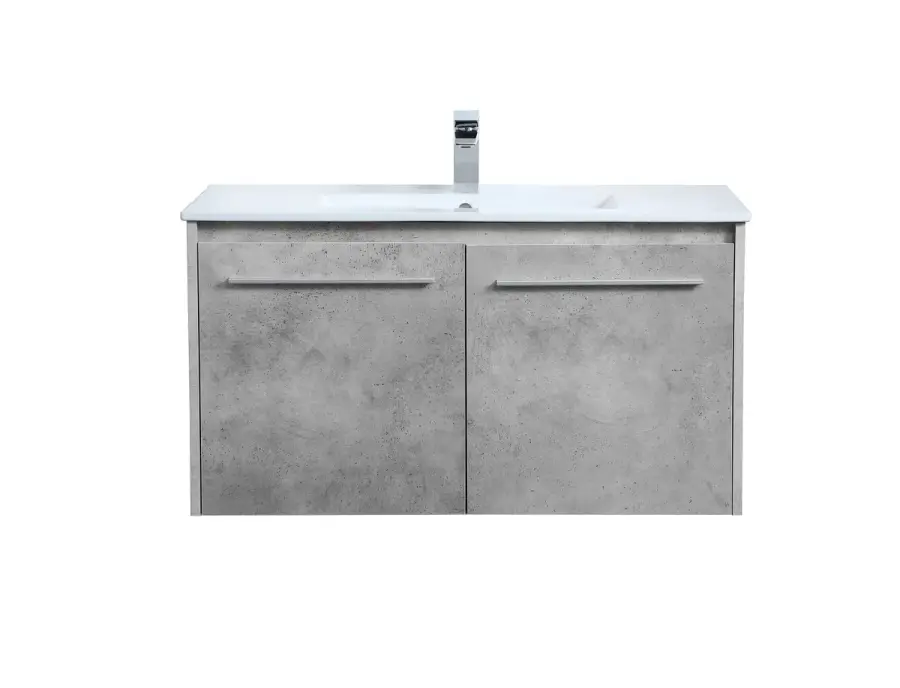 Rasina 36" Single Bathroom Floating Vanity in Concrete Grey