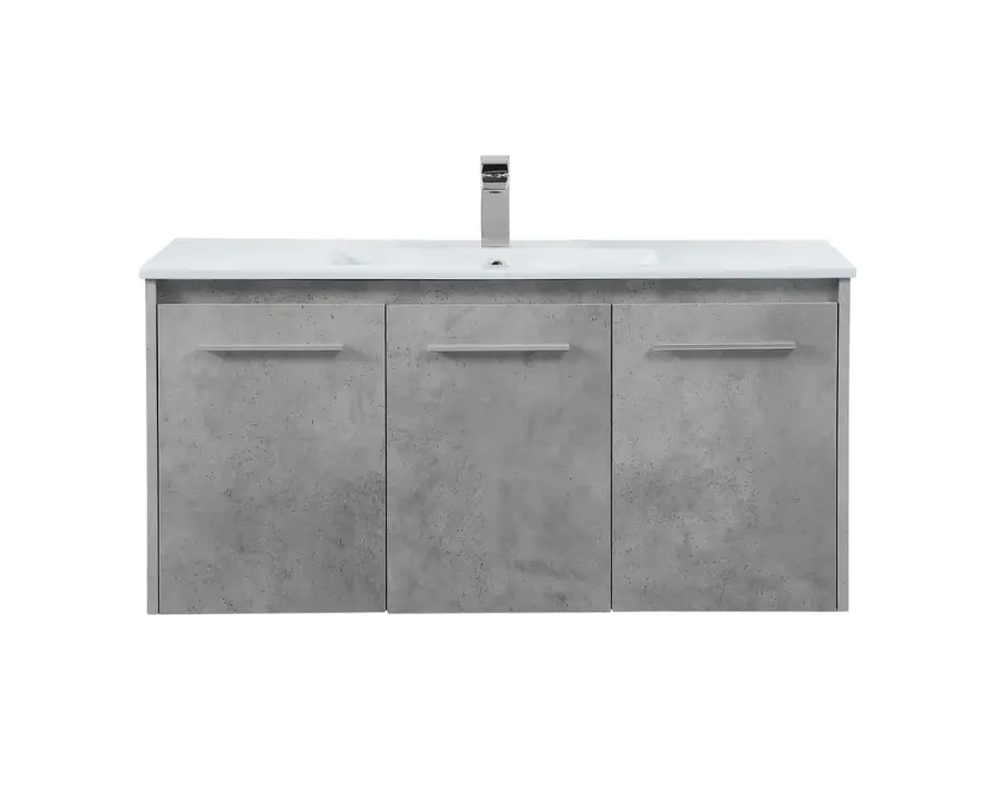 Rasina 40" Single Bathroom Floating Vanity in Concrete Grey
