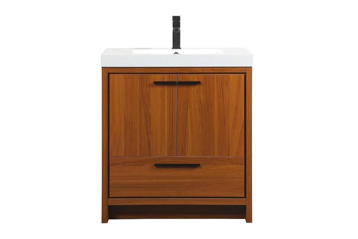 Wyatt 30" Bathroom Vanity Set in Teak