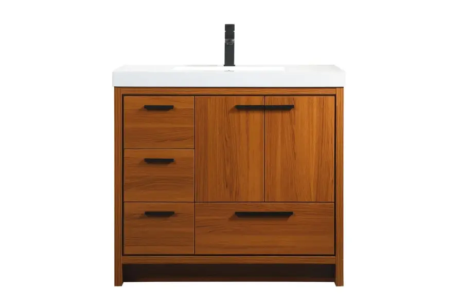 Wyatt 36" Bathroom Vanity Set in Teak